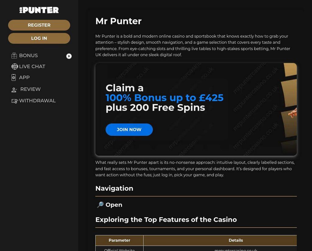 Depoimento do Cassino Mr Punter 2026: Benefícios e Rodadas Grátis